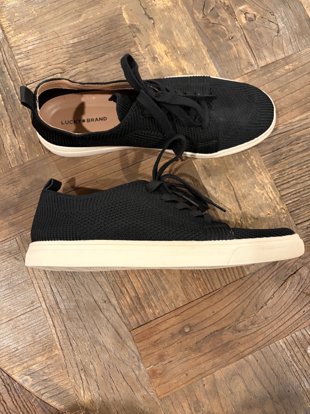 Lucky Brand LP-Laddix Black Knit Lace Up Casual Sneakers 10M / 42